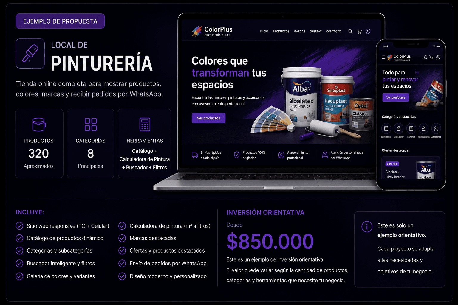 Ejemplo de proyecto web para un local de sillones